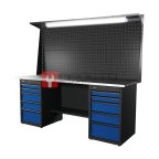  RUNTEC RTI20Z-TI5-TI5-P20-P20-5005L Верстак серии Industrial, 2000 мм, оцинк, тумба с 5-ю ящиками + тумба с 5-ю ящиками, экран 1000, синий RAL 5 мни (0)