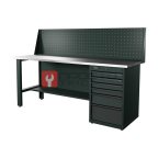  RUNTEC RTI20Z-TI6-NI-P20-7016 Верстак серии Industrial, 2000 мм, оцинк, тумба с 6-ю ящиками, экран 500, серый RAL 7016 мни (0)