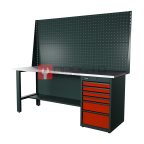  RUNTEC RTI20Z-TI6-NI-P20-P20-3020 Верстак серии Industrial, 2000 мм, оцинк, тумба с 6-ю ящиками, экран 1000, красный RAL 3020 мни (0)