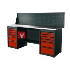  RUNTEC RTI20Z-TI6-TI6-P20-3020 Верстак серии Industrial, 2000 мм, оцинк, тумба с 6-ю ящиками + тумба с 6-ю ящиками, экран 500, красный RAL 3020 мни (0)