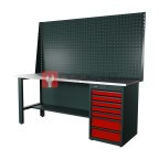  RUNTEC RTI20Z-TI7-NI-P20-P20-3020 Верстак серии Industrial, 2000 мм, оцинк, тумба с 7-ю ящиками, экран 1000, красный RAL 3020 мни (0)