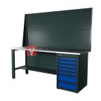  RUNTEC RTI20Z-TI7-NI-P20-P20-5005 Верстак серии Industrial, 2000 мм, оцинк, тумба с 7-ю ящиками, экран 1000, синий RAL 5005 мни (0)