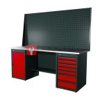  RUNTEC RTI20Z-TI7-TI0-P20-P20-3020 Верстак серии Industrial, 2000 мм, оцинк, тумба с 7-ю ящиками + тумба с дверью, экран 1000, красный RAL 3020 мни (0)