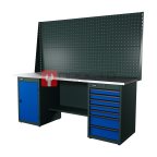  RUNTEC RTI20Z-TI7-TI0-P20-P20-5005 Верстак серии Industrial, 2000 мм, оцинк, тумба с 7-ю ящиками + тумба с дверью, экран 1000, синий RAL 5005 мни (0)
