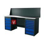  RUNTEC RTI20Z-TI7-TI4-P20-5005 Верстак серии Industrial, 2000 мм, оцинк, тумба с 7-ю ящиками + тумба с 4-мя ящиками, экран 500, синий RAL 5005 мни (0)