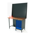  RUNTEC RTS12F-TS7-NS-P12-P12-5005 Верстак серии Standart, 1200 мм, фанера, тумба с 7-ю ящиками, экран 1000, синий RAL 5005 мни (0)