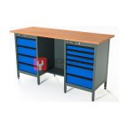  RUNTEC RTS16F-TS4-TS6-5005 Верстак серии Standart, 1600 мм, фанера, тумба с 4-мя ящиками + тумба с 6-ю ящиками, синий RAL 5005 мни (0)