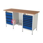  RUNTEC RTS16F-TS4-TS7-5005(7035) Верстак серии Standart, 1600 мм, фанера, тумба с 4-мя ящиками + тумба с 7-ю ящиками, синий (светло-серый) RAL 5 мни (0)