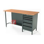  RUNTEC RTS16F-TS5-NS-7016 Верстак серии Standart, 1600 мм, фанера, тумба с 5-ю ящиками, серый RAL 7016 мни (0)