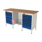  RUNTEC RTS16F-TS5-TS7-5005(7035) Верстак серии Standart, 1600 мм, фанера, тумба с 5-ю ящиками + тумба с 7-ю ящиками, синий (светло-серый) RAL 50 мни (0)