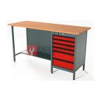  RUNTEC RTS16F-TS6-NS-3020 Верстак серии Standart, 1600 мм, фанера, тумба с 6-ю ящиками, красный RAL 3020 мни (0)