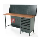  RUNTEC RTS16F-TS6-NS-P16-7016 Верстак серии Standart, 1600 мм, фанера, тумба с 6-ю ящиками, экран 500, серый RAL 7016 мни (0)