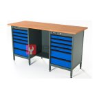  RUNTEC RTS16F-TS6-TS6-5005 Верстак серии Standart, 1600 мм, фанера, тумба с 6-ю ящиками + тумба с 6-ю ящиками, синий RAL 5005 мни (0)