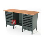  RUNTEC RTS16F-TS6-TS7-7016 Верстак серии Standart, 1600 мм, фанера, тумба с 6-ю ящиками + тумба с 7-ю ящиками, серый RAL 7016 мни (0)