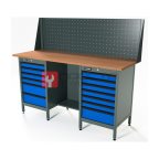  RUNTEC RTS16F-TS6-TS7-P16-5005 Верстак серии Standart, 1600 мм, фанера, тумба с 6-ю ящиками + тумба с 7-ю ящиками, экран 500, синий RAL 5005 мни (0)