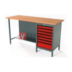  RUNTEC RTS16F-TS7-NS-3020 Верстак серии Standart, 1600 мм, фанера, тумба с 7-ю ящиками, красный RAL 3020 мни (0)