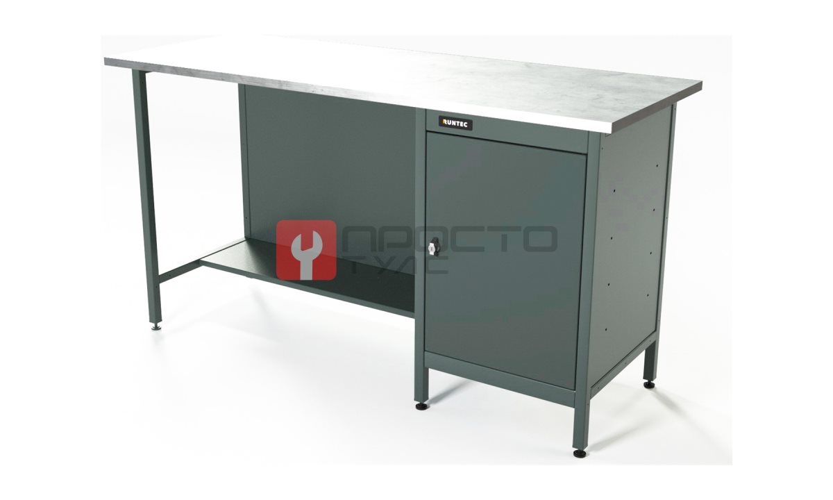  RUNTEC RTS16Z-TS0-NS-7016 Верстак серии Standart, 1600 мм, оцинк, тумба с дверью, серый RAL 7016 (0)
