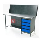 RUNTEC RTS16Z-TS4-NS-P16-5005 Верстак серии Standart, 1600 мм, оцинк, тумба с 4-мя ящиками, экран 500, синий RAL 5005 мни (0)