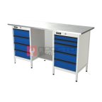  RUNTEC RTS16Z-TS4-TS5-5005(7035) Верстак серии Standart, 1600 мм, оцинк, тумба с 4-мя ящиками + тумба с 5-ю ящиками, синий (светло-серый) RAL 50 мни (0)