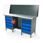  RUNTEC RTS16Z-TS4-TS5-P16-5005 Верстак серии Standart, 1600 мм, оцинк, тумба с 4-мя ящиками + тумба с 5-ю ящиками, экран 500, синий RAL 5005 мни (0)