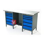  RUNTEC RTS16Z-TS5-TS5-5005 Верстак серии Standart, 1600 мм, оцинк, тумба с 5-ю ящиками + тумба с 5-ю ящиками, синий RAL 5005 мни (0)