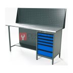  RUNTEC RTS16Z-TS6-NS-P16-5005 Верстак серии Standart, 1600 мм, оцинк, тумба с 6-ю ящиками, экран 500, синий RAL 5005 мни (0)