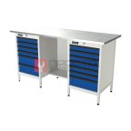  RUNTEC RTS16Z-TS6-TS7-5005(7035) Верстак серии Standart, 1600 мм, оцинк, тумба с 6-ю ящиками + тумба с 7-ю ящиками, синий (светло-серый) RAL 500 мни (0)