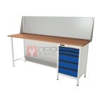  RUNTEC RTS20F-TS5-NS-P20-5005(7035) Верстак серии Standart, 2000 мм, фанера, тумба с 5-ю ящиками, экран 500, синий (светло-серый) RAL 5005 (7035 мни (0)