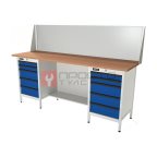  RUNTEC RTS20F-TS5-TS5-P20-5005(7035) Верстак серии Standart, 2000 мм, фанера, тумба с 5-ю ящиками + тумба с 5-ю ящиками, экран 500, синий (светл мни (0)