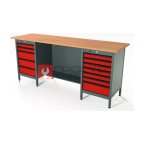  RUNTEC RTS20F-TS5-TS7-3020 Верстак серии Standart, 2000 мм, фанера, тумба с 5-ю ящиками + тумба с 7-ю ящиками, красный RAL 3020 мни (0)