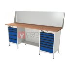  RUNTEC RTS20F-TS5-TS7-P20-5005(7035) Верстак серии Standart, 2000 мм, фанера, тумба с 5-ю ящиками + тумба с 7-ю ящиками, экран 500, синий (светл мни (0)