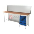  RUNTEC RTS20F-TS6-NS-P20-5005(7035) Верстак серии Standart, 2000 мм, фанера, тумба с 6-ю ящиками, экран 500, синий (светло-серый) RAL 5005 (7035 мни (0)