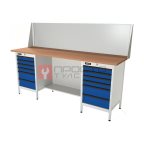  RUNTEC RTS20F-TS6-TS6-P20-5005(7035) Верстак серии Standart, 2000 мм, фанера, тумба с 6-ю ящиками + тумба с 6-ю ящиками, экран 500, синий (светл мни (0)