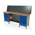  RUNTEC RTS20F-TS6-TS7-P20-5005 Верстак серии Standart, 2000 мм, фанера, тумба с 6-ю ящиками + тумба с 7-ю ящиками, экран 500, синий RAL 5005 мни (0)