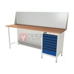  RUNTEC RTS20F-TS7-NS-P20-5005(7035) Верстак серии Standart, 2000 мм, фанера, тумба с 7-ю ящиками, экран 500, синий (светло-серый) RAL 5005 (7035 мни (0)