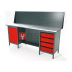  RUNTEC RTS20Z-TS0-TS4-P20-3020 Верстак серии Standart, 2000 мм, оцинк, тумба с дверью + тумба с 4-мя ящиками, экран 500, красный RAL 3020 мни (0)