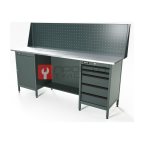  RUNTEC RTS20Z-TS0-TS5-P20-7016 Верстак серии Standart, 2000 мм, оцинк, тумба с дверью + тумба с 5-ю ящиками, экран 500, серый RAL 7016 мни (0)