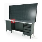  RUNTEC RTS20Z-TS0-TS5-P20-P20-7016 Верстак серии Standart, 2000 мм, оцинк, тумба с дверью + тумба с 5-ю ящиками, экран 1000, серый RAL 7016 мни (0)