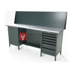  RUNTEC RTS20Z-TS0-TS6-P20-7016 Верстак серии Standart, 2000 мм, оцинк, тумба с дверью + тумба с 6-ю ящиками, экран 500, серый RAL 7016 мни (0)