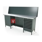  RUNTEC RTS20Z-TS0-TS7-P20-7016 Верстак серии Standart, 2000 мм, оцинк, тумба с дверью + тумба с 7-ю ящиками, экран 500, серый RAL 7016 мни (0)