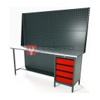  RUNTEC RTS20Z-TS4-NS-P20-P20-3020 Верстак серии Standart, 2000 мм, оцинк, тумба с 4-мя ящиками, экран 1000, красный RAL 3020 мни (0)