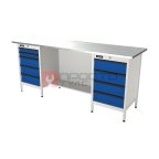  RUNTEC RTS20Z-TS4-TS5-5005(7035) Верстак серии Standart, 2000 мм, оцинк, тумба с 4-мя ящиками + тумба с 5-ю ящиками, синий (светло-серый) RAL 50 мни (0)