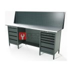  RUNTEC RTS20Z-TS4-TS6-P20-7016 Верстак серии Standart, 2000 мм, оцинк, тумба с 4-мя ящиками + тумба с 6-ю ящиками, экран 500, серый RAL 7016 мни (0)