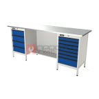  RUNTEC RTS20Z-TS4-TS7-5005(7035) Верстак серии Standart, 2000 мм, оцинк, тумба с 4-мя ящиками + тумба с 7-ю ящиками, синий (светло-серый) RAL 50 мни (0)