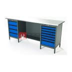  RUNTEC RTS20Z-TS4-TS7-5005 Верстак серии Standart, 2000 мм, оцинк, тумба с 4-мя ящиками + тумба с 7-ю ящиками, синий RAL 5005 мни (0)