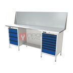  RUNTEC RTS20Z-TS4-TS7-P20-5005(7035) Верстак серии Standart, 2000 мм, оцинк, тумба с 4-мя ящиками + тумба с 7-ю ящиками, экран 500, синий (светл мни (0)