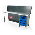  RUNTEC RTS20Z-TS5-NS-P20-5005 Верстак серии Standart, 2000 мм, оцинк, тумба с 5-ю ящиками, экран 500, синий RAL 5005 мни (0)