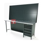  RUNTEC RTS20Z-TS5-NS-P20-P20-7016 Верстак серии Standart, 2000 мм, оцинк, тумба с 5-ю ящиками, экран 1000, серый RAL 7016 мни (0)