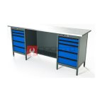  RUNTEC RTS20Z-TS5-TS5-5005 Верстак серии Standart, 2000 мм, оцинк, тумба с 5-ю ящиками + тумба с 5-ю ящиками, синий RAL 5005 мни (0)