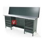  RUNTEC RTS20Z-TS5-TS6-P20-7016 Верстак серии Standart, 2000 мм, оцинк, тумба с 5-ю ящиками + тумба с 6-ю ящиками, экран 500, серый RAL 7016 мни (0)
